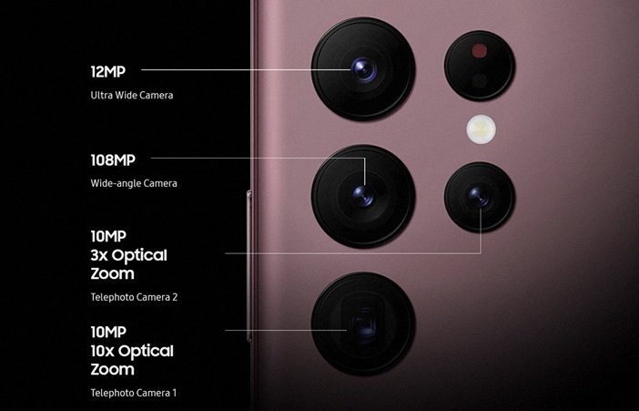 Характеристики камер Galaxy S22 Ultra