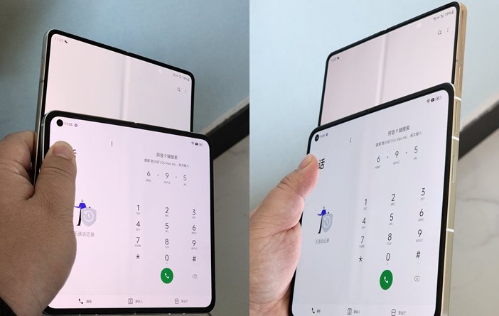 Сравнение экранов гибких смартфонов Samsung и Oppo